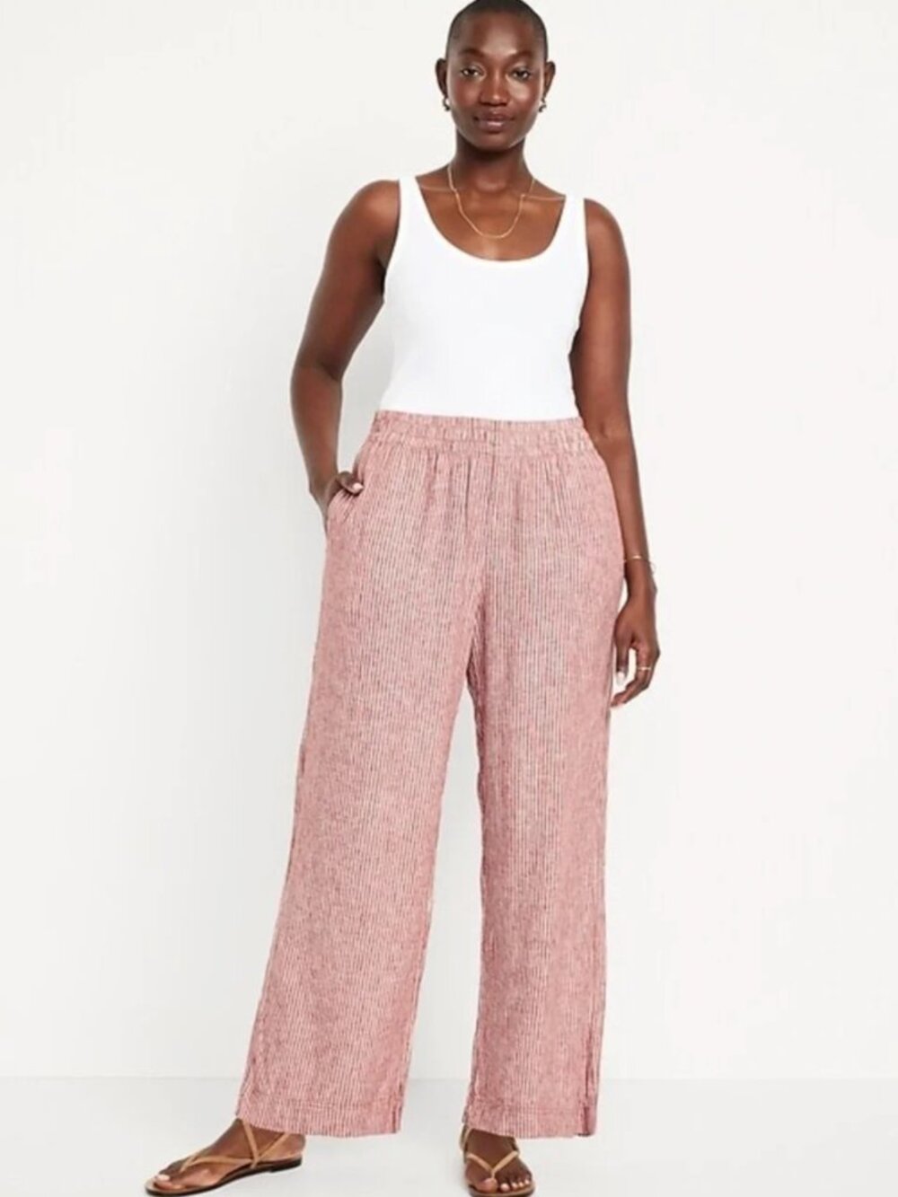 Old Navy High-Waisted Linen-Blend Wide-Leg Pants